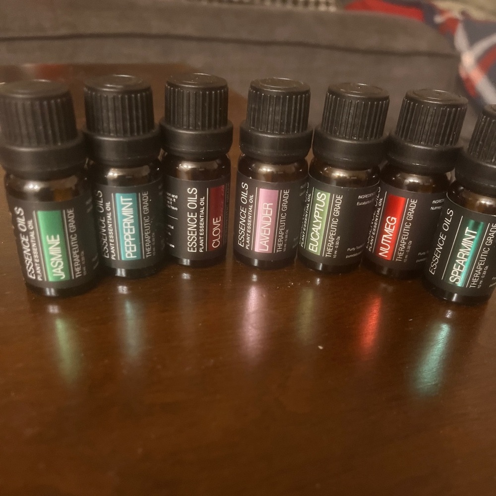 Assorted Essential Oil Bottles - Peppermint, Jasmine, Lavender, Eucalyptus